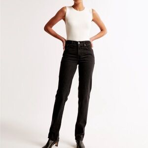 Abercrombie & Fitch Black Straight Leg Jeans (SHORT)
